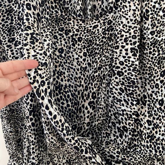 BCBGMAXAZRIA Animal Print Faux Wrap Blouse - Picture 10 of 13